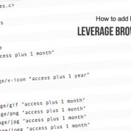Leverage browser caching: How to add Expires headers